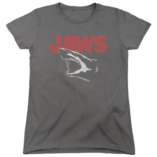 Jaws Cracked Jaw Womens T Shirt Charcoal