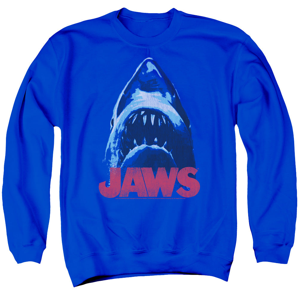 Jaws From Below Mens Crewneck Sweatshirt Royal Blue