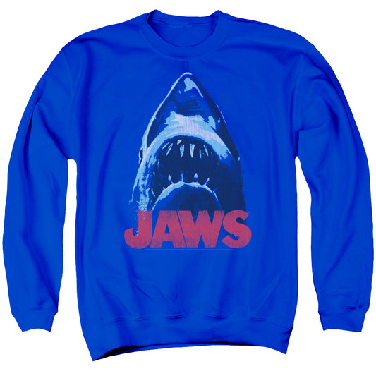 Jaws From Below Mens Crewneck Sweatshirt Royal Blue