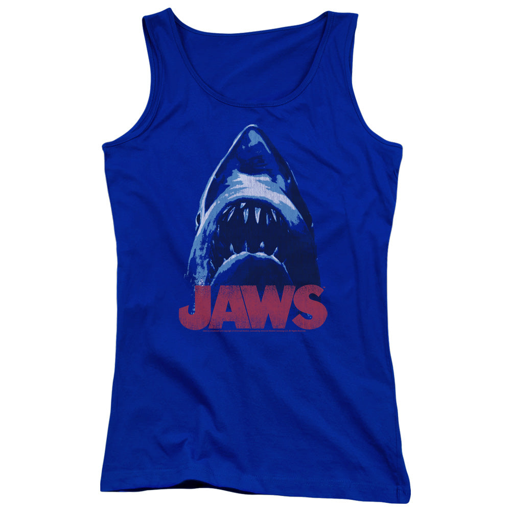 Jaws From Below Womens Tank Top Shirt Royal Blue