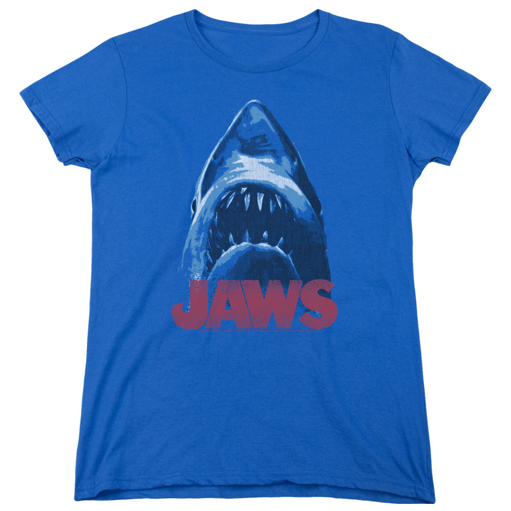 Jaws From Below Womens T Shirt Royal Blue