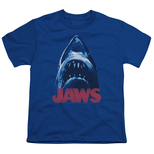 Jaws From Below Kids Youth T Shirt Royal Blue