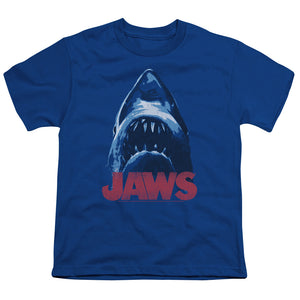 Jaws From Below Kids Youth T Shirt Royal Blue