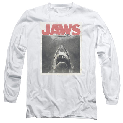 Jaws Classic Fear Mens Long Sleeve Shirt White