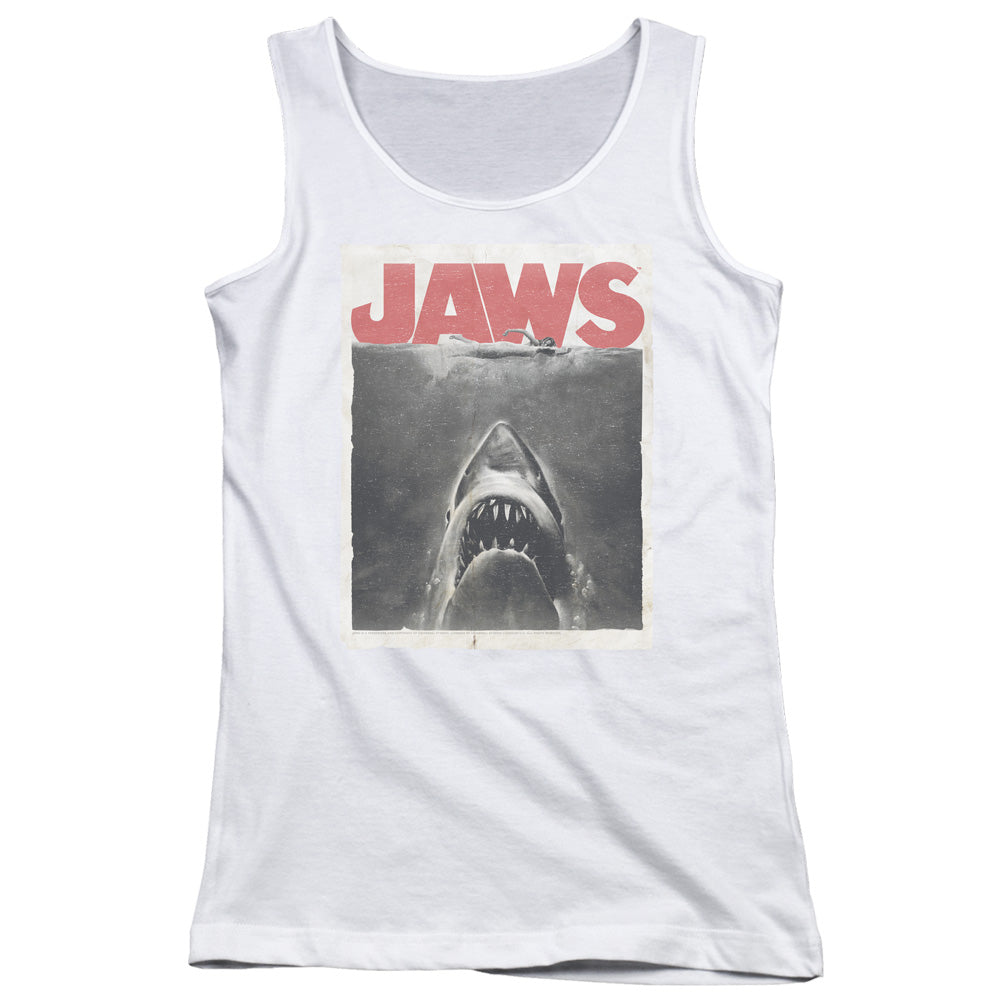 Jaws Classic Fear Womens Tank Top Shirt White