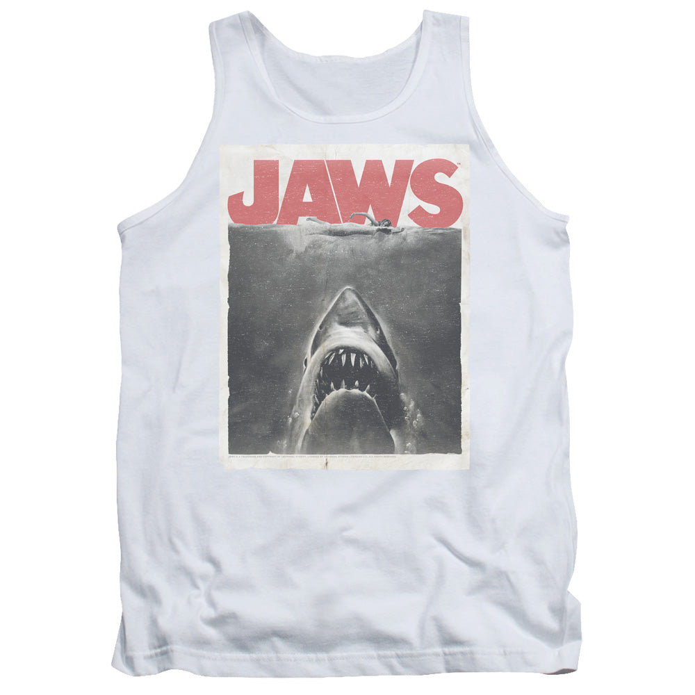 Jaws Classic Fear Mens Tank Top Shirt White