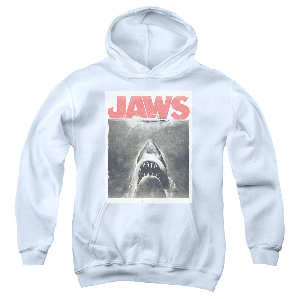 Jaws Classic Fear Kids Youth Hoodie White