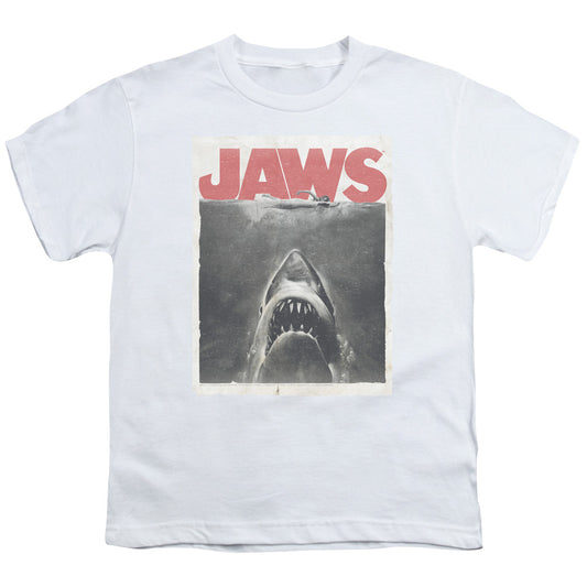 Jaws Classic Fear Kids Youth T Shirt White