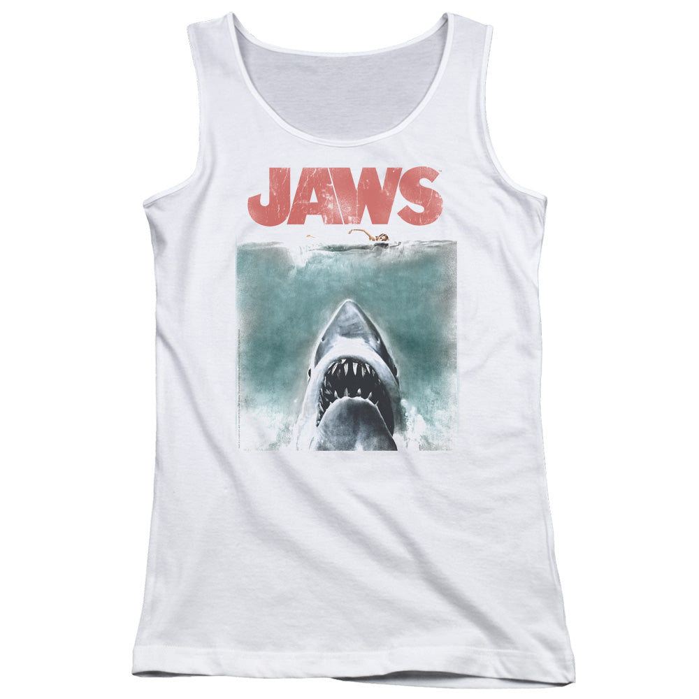 Jaws Vintage Poster Womens Tank Top Shirt White