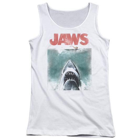 Jaws Vintage Poster Womens Tank Top Shirt White