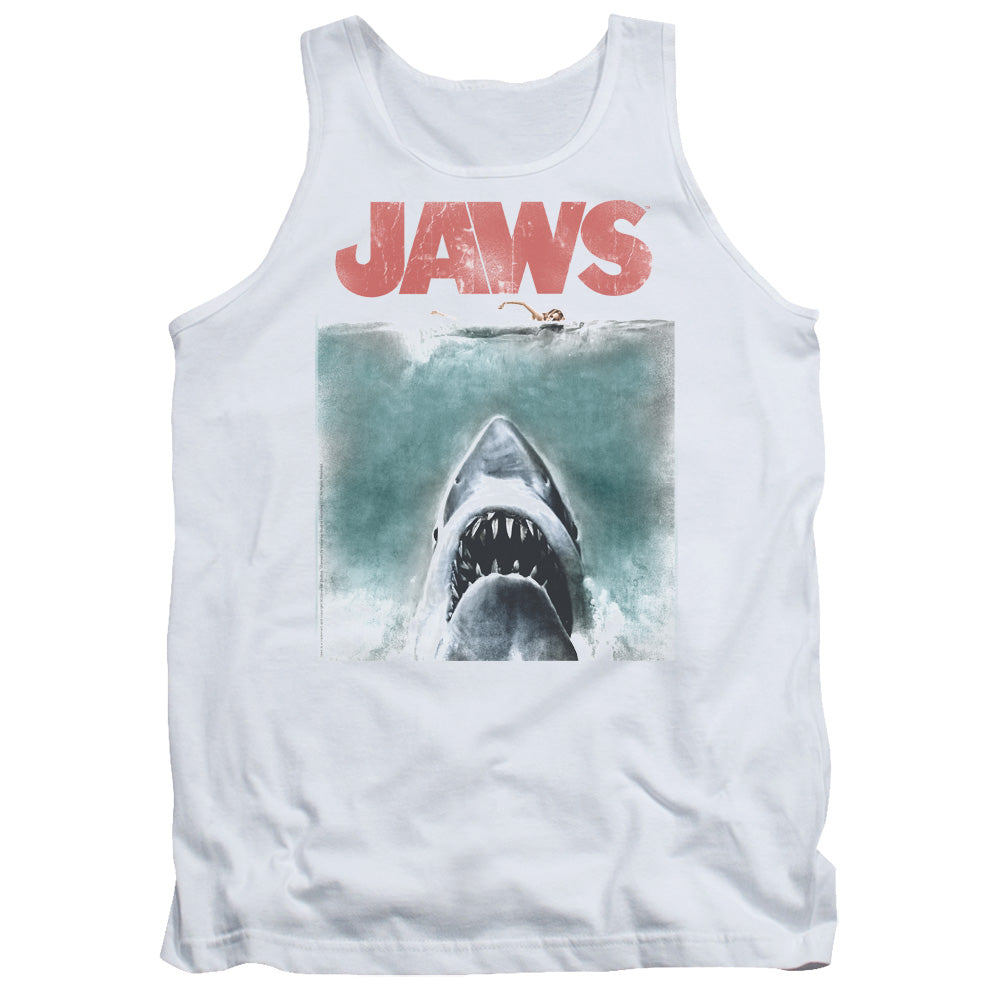 Jaws Vintage Poster Mens Tank Top Shirt White