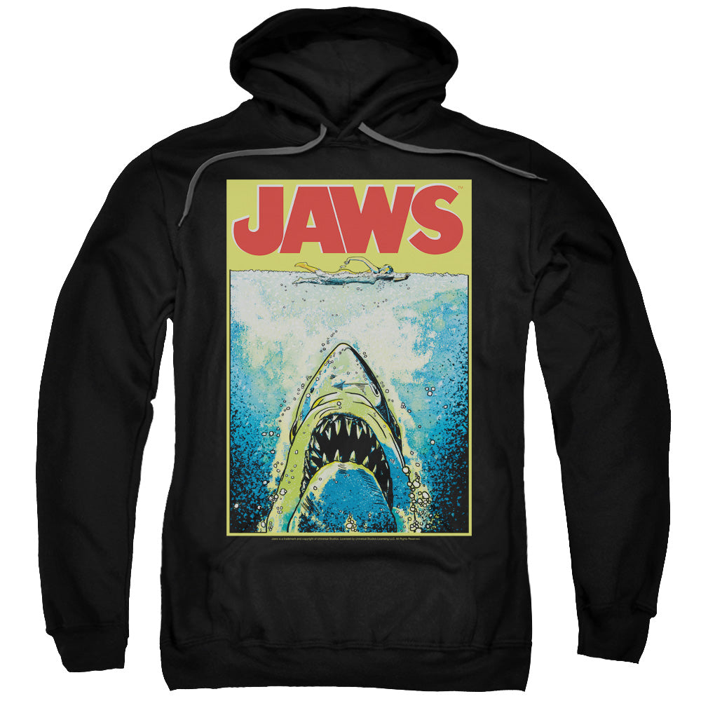 Jaws Bright Jaws Mens Hoodie Black