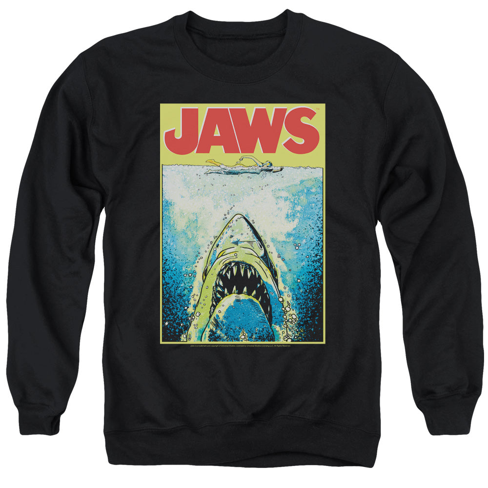 Jaws Bright Jaws Mens Crewneck Sweatshirt Black