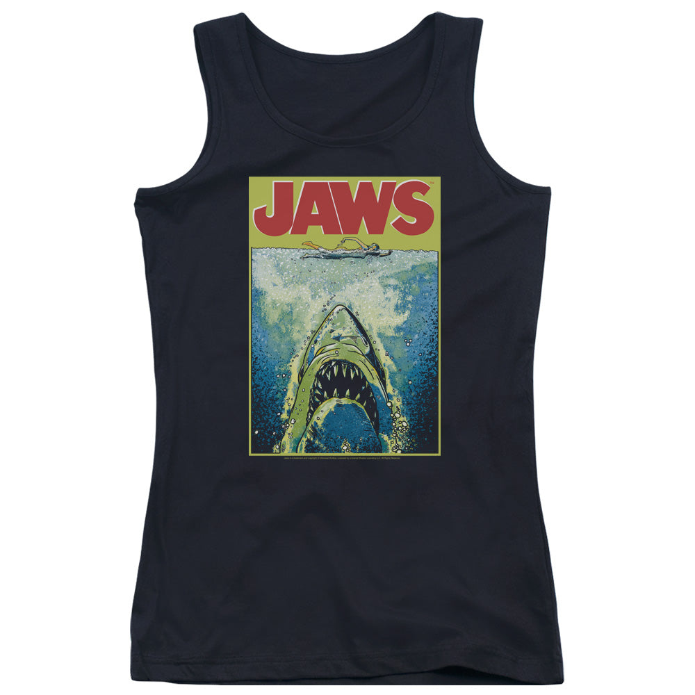 Jaws Bright Jaws Womens Tank Top Shirt Black