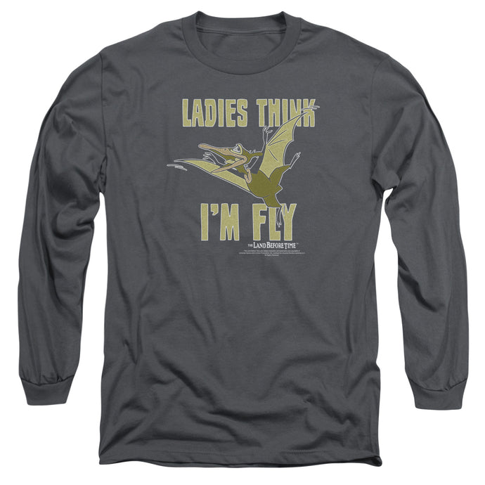 The Land Before Time Im Fly Mens Long Sleeve Shirt Charcoal