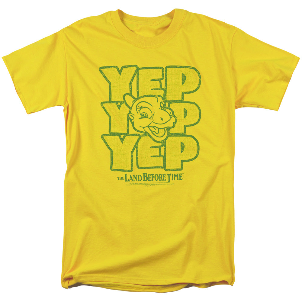 The Land Before Time Yep Yep Yep Mens T Shirt Yellow