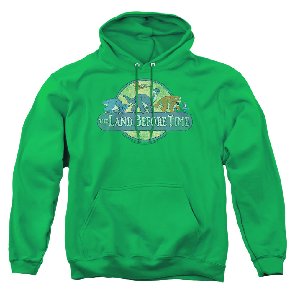 Land Before Time Retro Logo Mens Hoodie Kelly Green