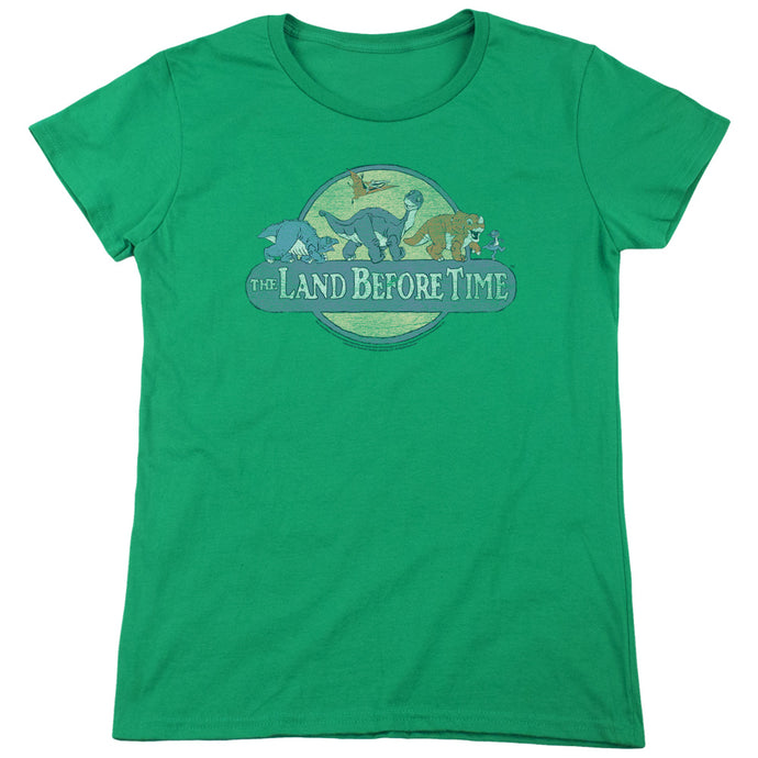 The Land Before Time Retro Logo Womens T Shirt Kelly Green