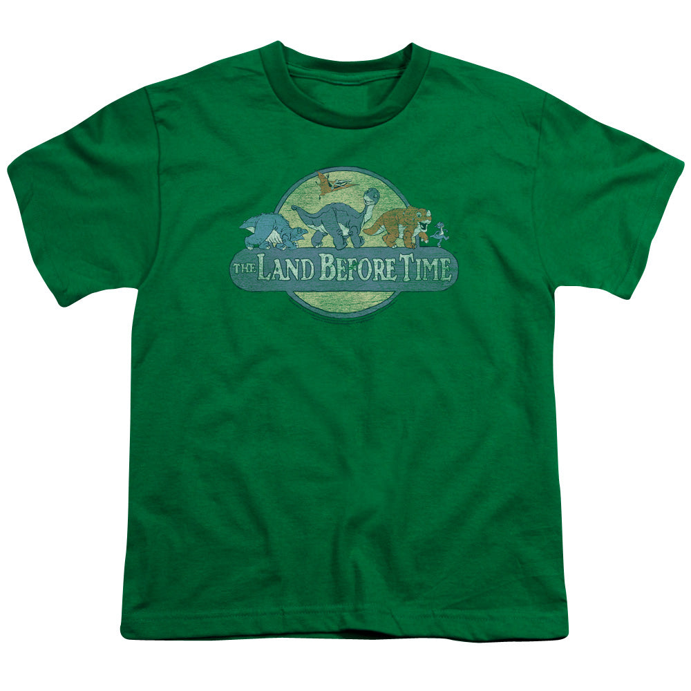The Land Before Time Retro Logo Kids Youth T Shirt Kelly Green