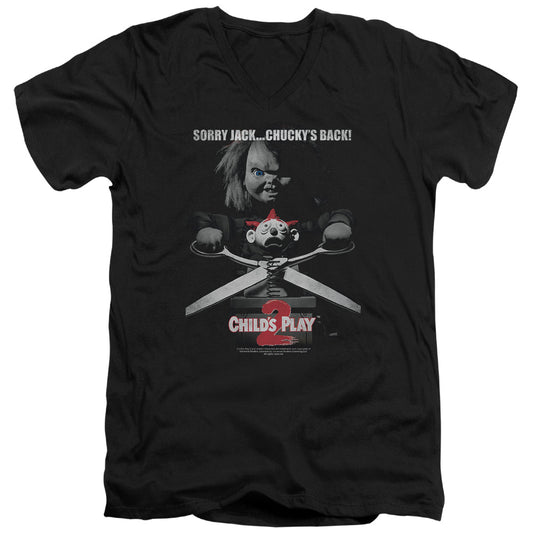 Childs Play 2 Jack Poster Mens Slim Fit V-Neck T Shirt Black