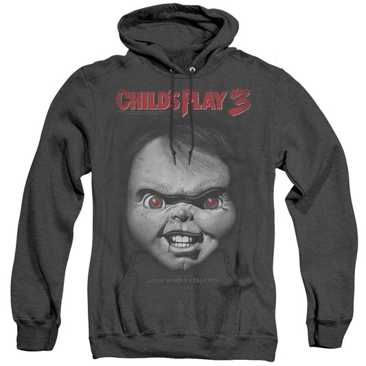 Childs Play 3 Face Poster Mens Heather Hoodie Black Black