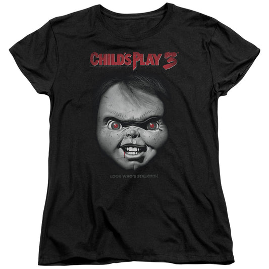 Childs Play 3 Face Poster Womens T Shirt Black