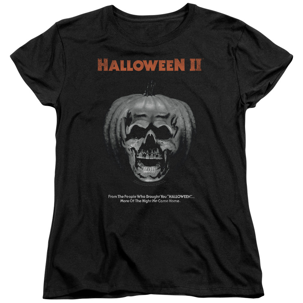 Halloween II Pumpkin Poster Womens T Shirt Black