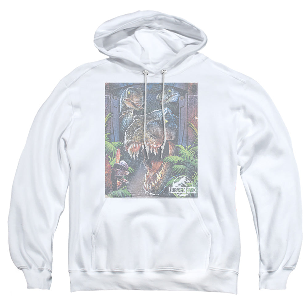 Jurassic Park Giant Door Mens Hoodie White