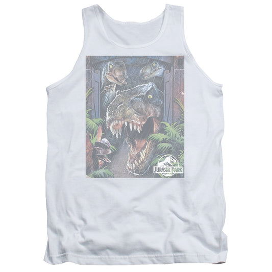 Jurassic Park Giant Door Mens Tank Top Shirt White