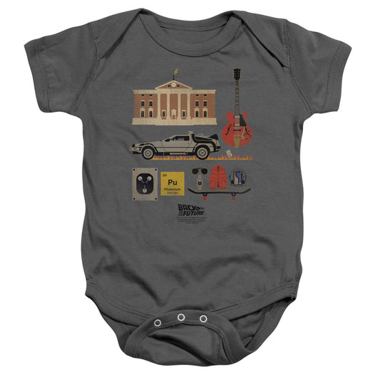 Back To The Future Items Infant Baby Snapsuit Charcoal