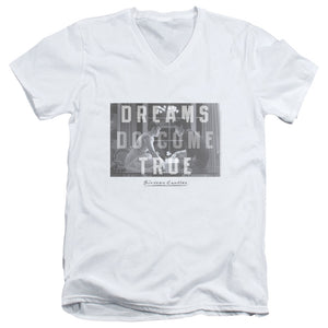 Sixteen Candles Dreamers Mens Slim Fit V-Neck T Shirt White