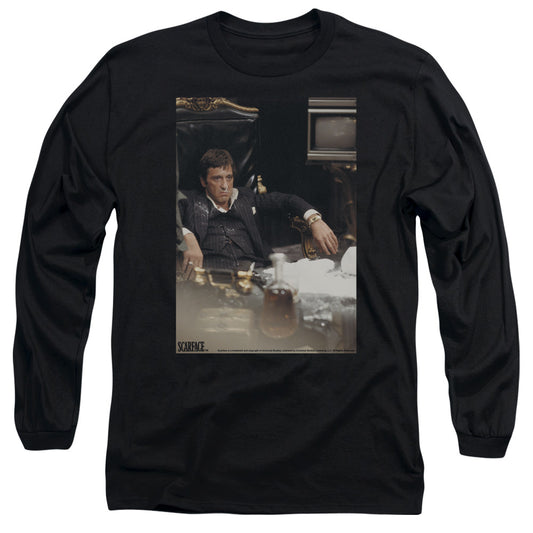 Scarface Sit Back Mens Long Sleeve Shirt Black