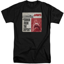 Load image into Gallery viewer, Jaws Terror Mens Tall T Shirt Black