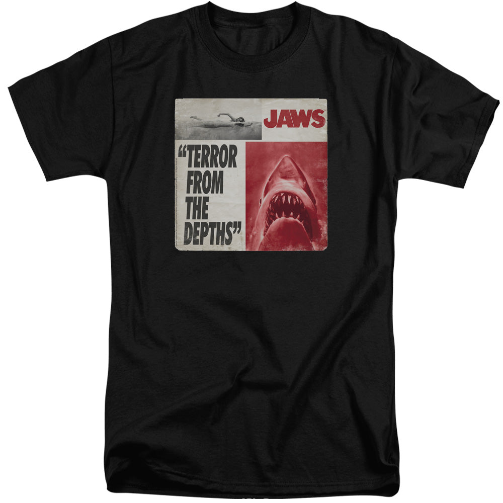 Jaws Terror Mens Tall T Shirt Black