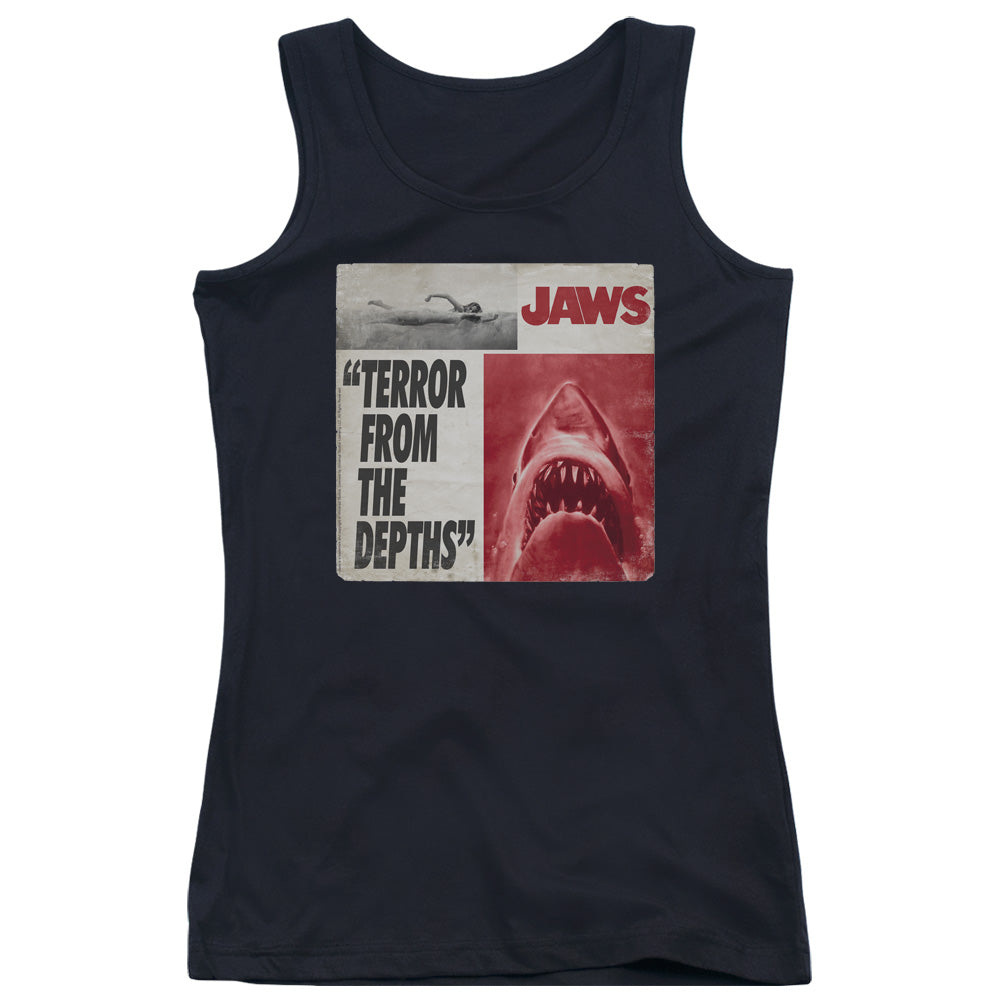 Jaws Terror Womens Tank Top Shirt Black