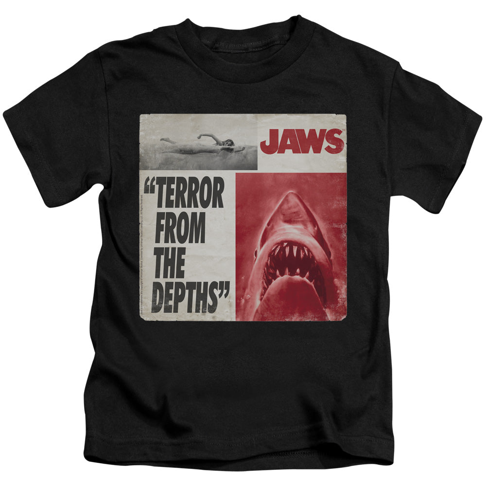 Jaws Terror Juvenile Kids Youth T Shirt Black