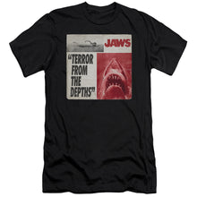 Load image into Gallery viewer, Jaws Terror Premium Bella Canvas Slim Fit Mens T Shirt Black