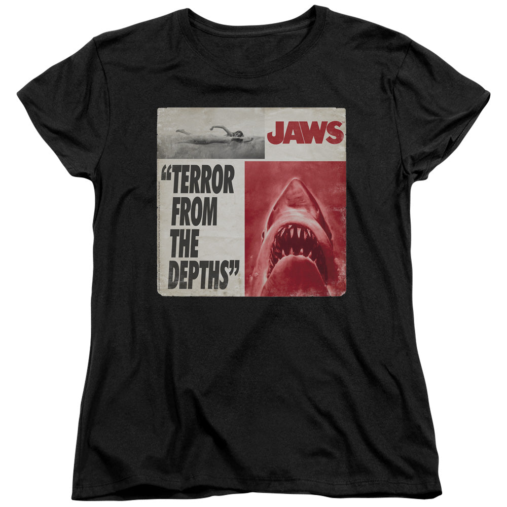 Jaws Terror Womens T Shirt Black