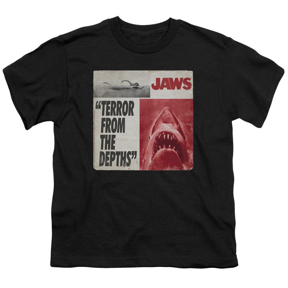 Jaws Terror Kids Youth T Shirt Black