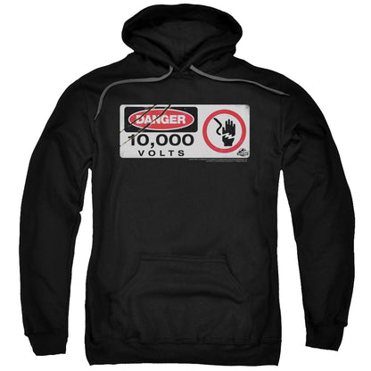 Jurassic Park Electric Fence Sign Mens Hoodie Black