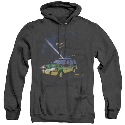Jurassic Park Turn It Off Mens Heather Hoodie Black Officially Licensed