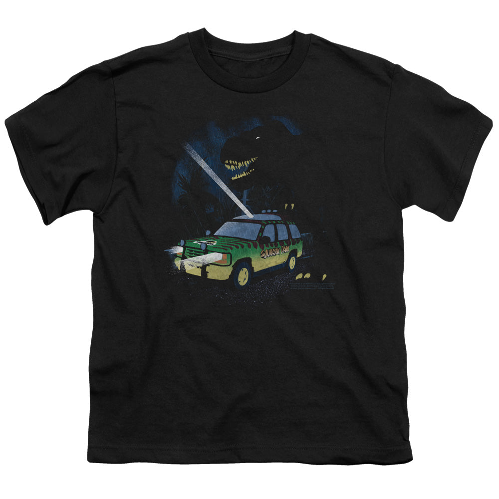 Jurassic Park Turn It Off Kids Youth T Shirt Black