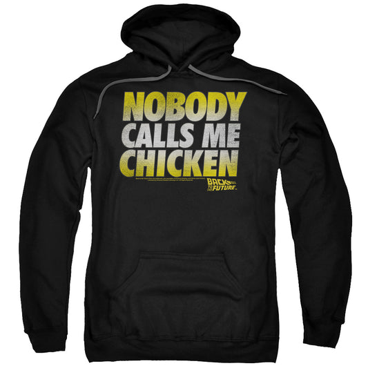 Back To The Future Chicken Mens Hoodie Black