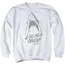 Load image into Gallery viewer, Jaws Locals Only Mens Crewneck Sweatshirt White