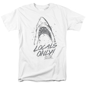 Jaws Locals Only Mens T Shirt White