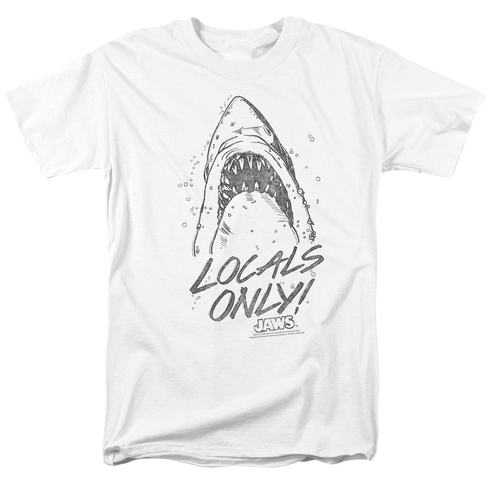 Jaws Locals Only Mens T Shirt White