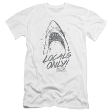 Load image into Gallery viewer, Jaws Locals Only Premium Bella Canvas Slim Fit Mens T Shirt White