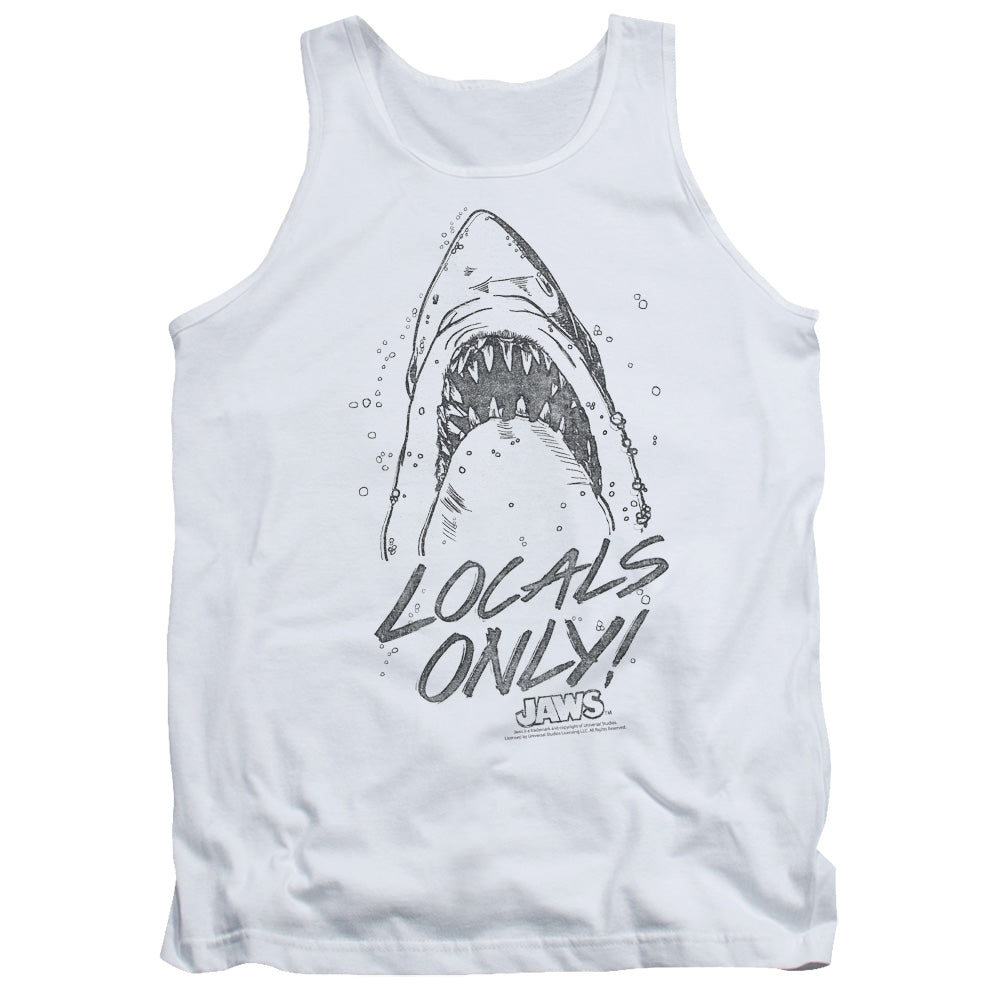 Jaws Locals Only Mens Tank Top Shirt White