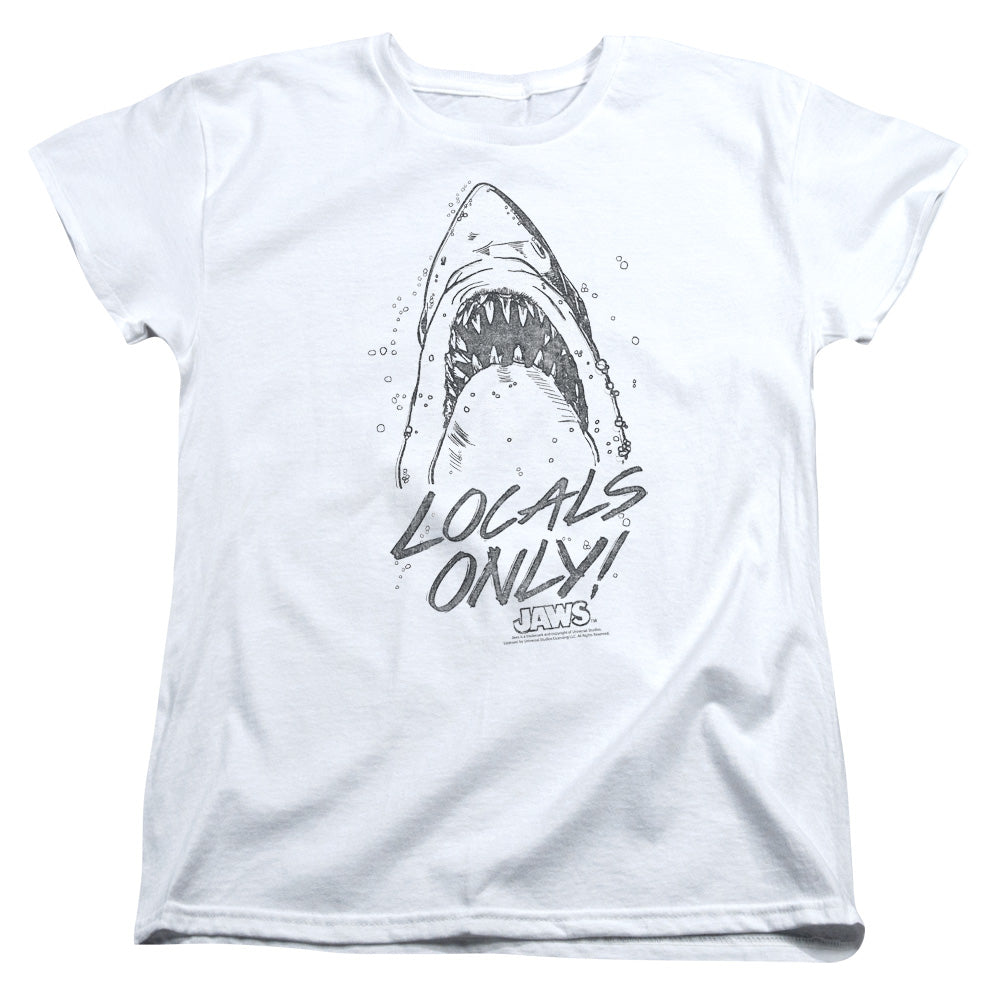 Jaws Locals Only Womens T Shirt White