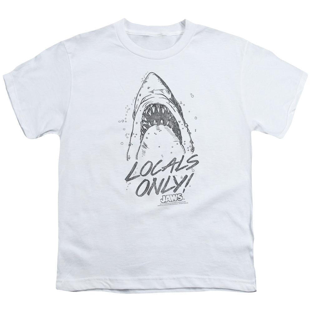 Jaws Locals Only Kids Youth T Shirt White